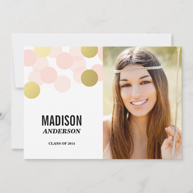 Glamour Faux Foil | Invitation de la fête de gradu (Devant)