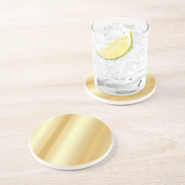 Glamour Faux Gold Blank Modern Template Custom Coaster (Side)