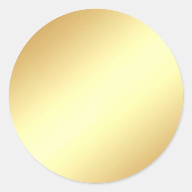 Glamour Faux Gold Blank Template Elegant Chic Classic Round Sticker (Front)