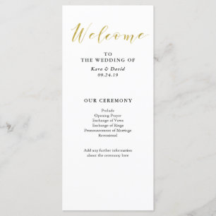 Glamour Faux Gold Classic Wedding Programme