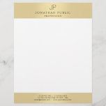 Glamour Faux Gold Elegant Monogrammed Template Letterhead<br><div class="desc">Glamour Faux Gold Elegant Monogrammed Template Modern Letterhead.</div>