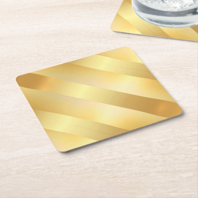 Glamour Faux Gold Modern Elegant Blank Template Square Paper Coaster (Angled)