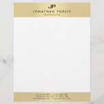 Glamour Faux Gold Modern Elegant Monogram Template Letterhead<br><div class="desc">Glamour Faux Gold Modern Elegant Monogram Template Letterhead.</div>