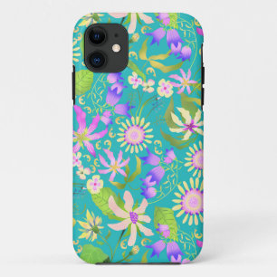 Glamour Floral Teal iPhone 11 Case