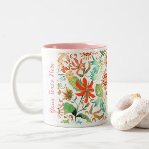 Glamour Floral White Two-Tone Coffee Mug