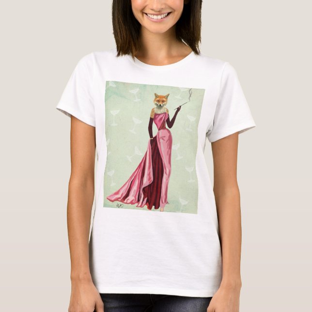 Glamour Fox in Pink 2 T-Shirt (Front)