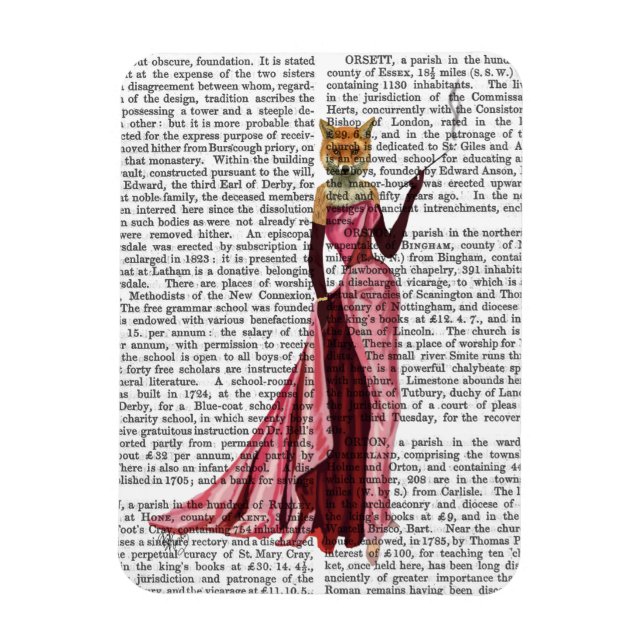 Glamour Fox in Pink Magnet (Vertical)