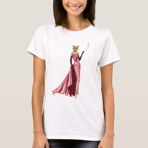 Glamour Fox in Pink T-Shirt