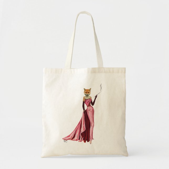 Glamour Fox in Pink Tote Bag (Front)