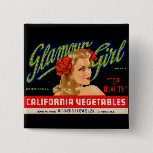 Glamour Girl 2 Inch Square Button