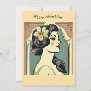 Glamour Girl Birthday  Holiday Card