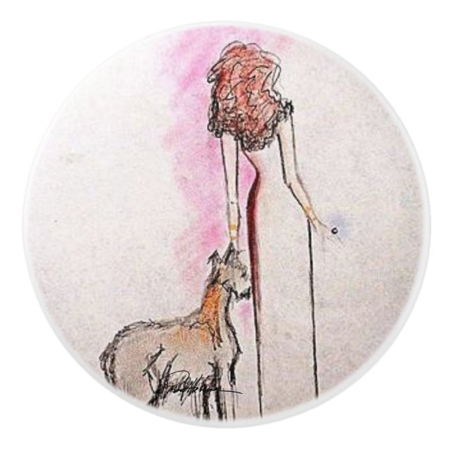 Glamour Girl Ceramic Knob (Front)