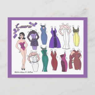 Glamour Girl Laura Paper Doll Postcard