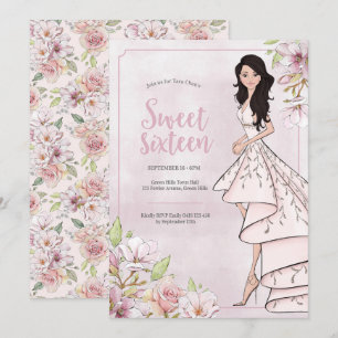 Glamour Girl Sweet Sixteen Birthday Invitation