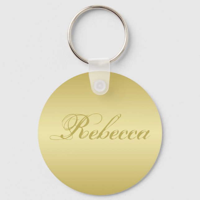 Glamour gold background Personalized Template Name Keychain (Front)