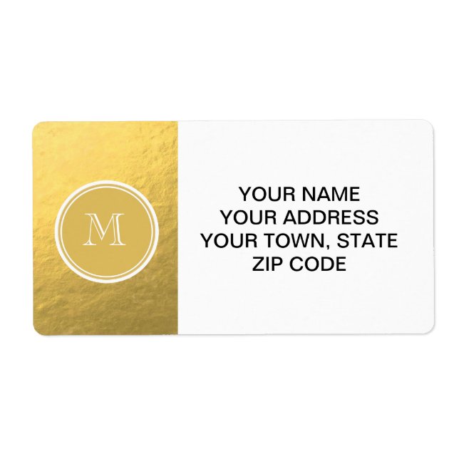 Glamour Gold Foil Background Monogram (Front)