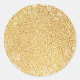 Glamour Gold Glitter Modern Elegant Blank Template Classic Round Sticker