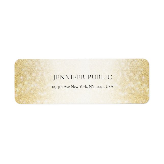 Glamour Gold Glitter Modern Elegant Template (Front)