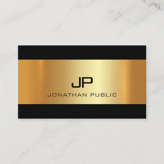 Glamour Gold Lights Modern Professional Plain Luxe Business Card (Front)