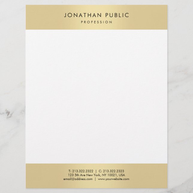 Glamour Gold Look Elegant Template Modern Letterhead (Front)
