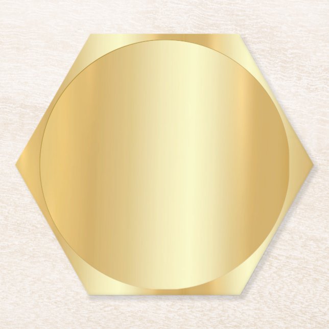 Glamour Gold Look Trendy Elegant Blank Template Paper Coaster (Front)
