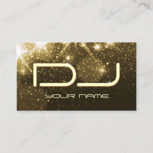 Glamour Gold Sparkles - Party DJ Business Card