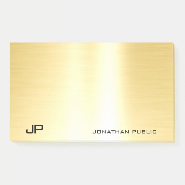 Glamour Gold Template Modern Elegant Simple Post-it Notes (Front)