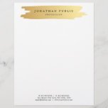 Glamour Gold White Elegant Modern Template Letterhead<br><div class="desc">Glamour Gold White Elegant Modern Template Letterhead.</div>