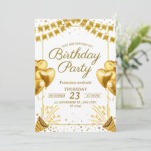Glamour Golden Anniversaire Célébration Invitation
