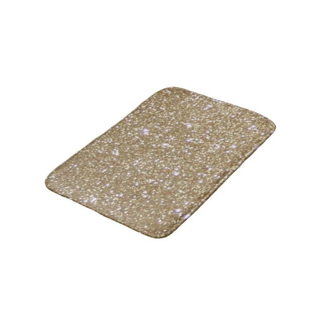 Glamour golden Glitz Bokeh lights gold glitter Bath Mat (Angled)