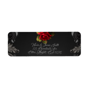 Glamour gothique Rose rouge Noir ornemental Glamou