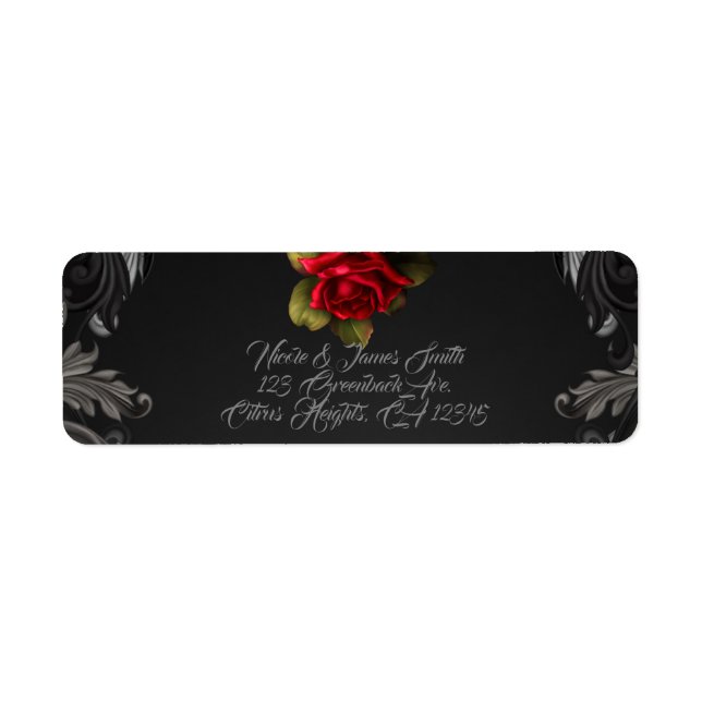 Glamour gothique Rouge Rose Noir Glam ornemental (Devant)