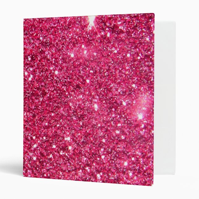 Glamour Hot Pink Glitter Binder (Front/Inside)