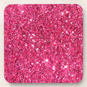 Glamour Hot Pink Glitter Coaster