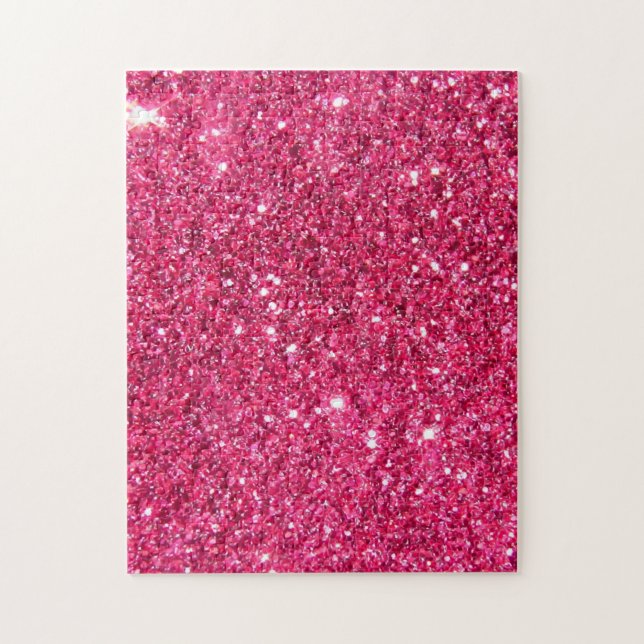 Glamour Hot Pink Glitter Jigsaw Puzzle (Vertical)