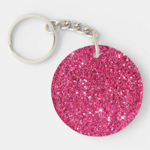 Glamour Hot Pink Glitter Keychain
