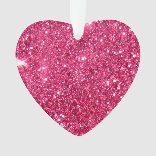 Glamour Hot Pink Glitter Ornament (Front)