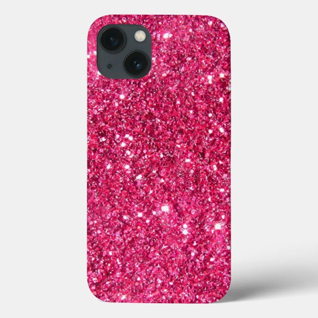 Glamour Hot Pink Glitter Print Case-Mate iPhone Case (Back)