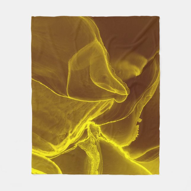 Glamour Ink Fluid. Brown Precious Effect. Marble F Fleece Blanket (Front)