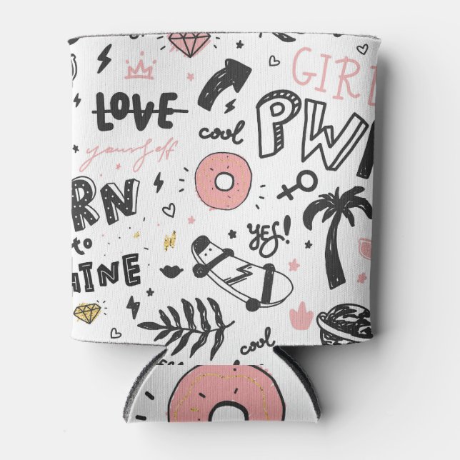 Glamour lips: fashion seamless pattern. can cooler (Front)