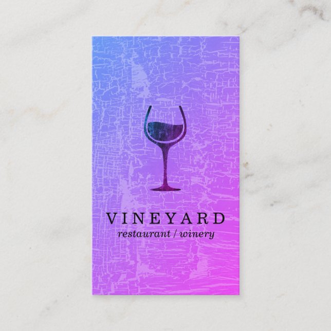 Glamour Marbled Texture with Wine Glass Business Card (Front)