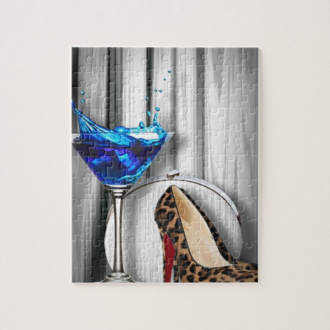 glamour martini cocktail party girl stilletos jigsaw puzzle (Vertical)