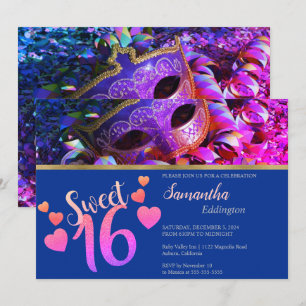 Glamour Masquerade Sweet 16 Invitation