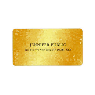 Glamour Metallic Look Faux Gold Hearts Elegant Label