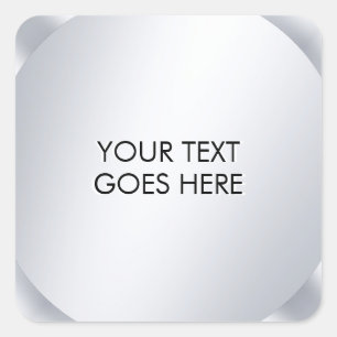 Glamour Metallic Silver Your Custom Text Template Square Sticker