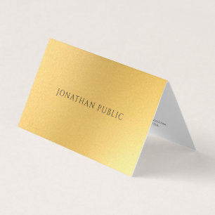 Glamour Modern Elegant Faux Gold Template Premium Business Card