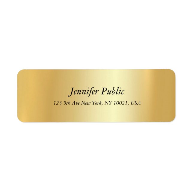Glamour Modern Elegant Gold Cursive Text Simple (Front)