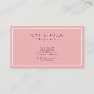 Glamour Modern Pink Plain Professional Luxury Business Card