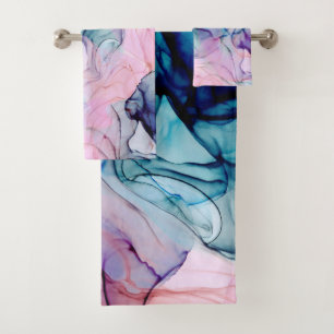Glamour Moderne Rose Violet Turquoise Éthéré Encre
