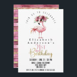 Glamour Pink Flamingo 21st Birthday Invitation<br><div class="desc">Glamour Pink Flamingo 21st Birthday Invitation For Women.  Easy To Change The Sample Text To Your Own By Clicking Personalize.  Click Personalize/Edit With Design Tool To Change The Font Type,  Font Colour,  Font Size Or To Add/Delete/Change The Text Or Design Elements.</div>